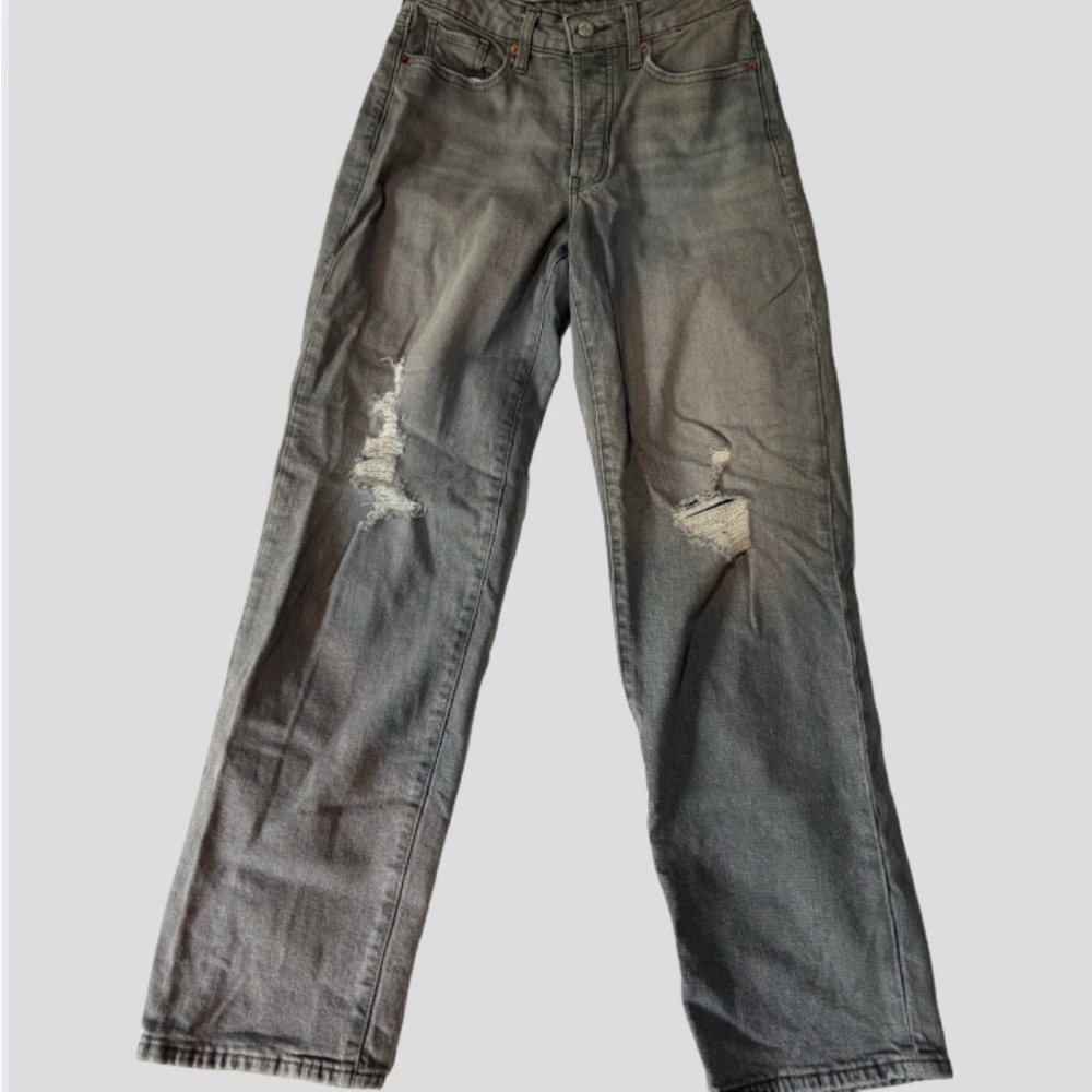 Old Navy Gray Wide Leg Jeans